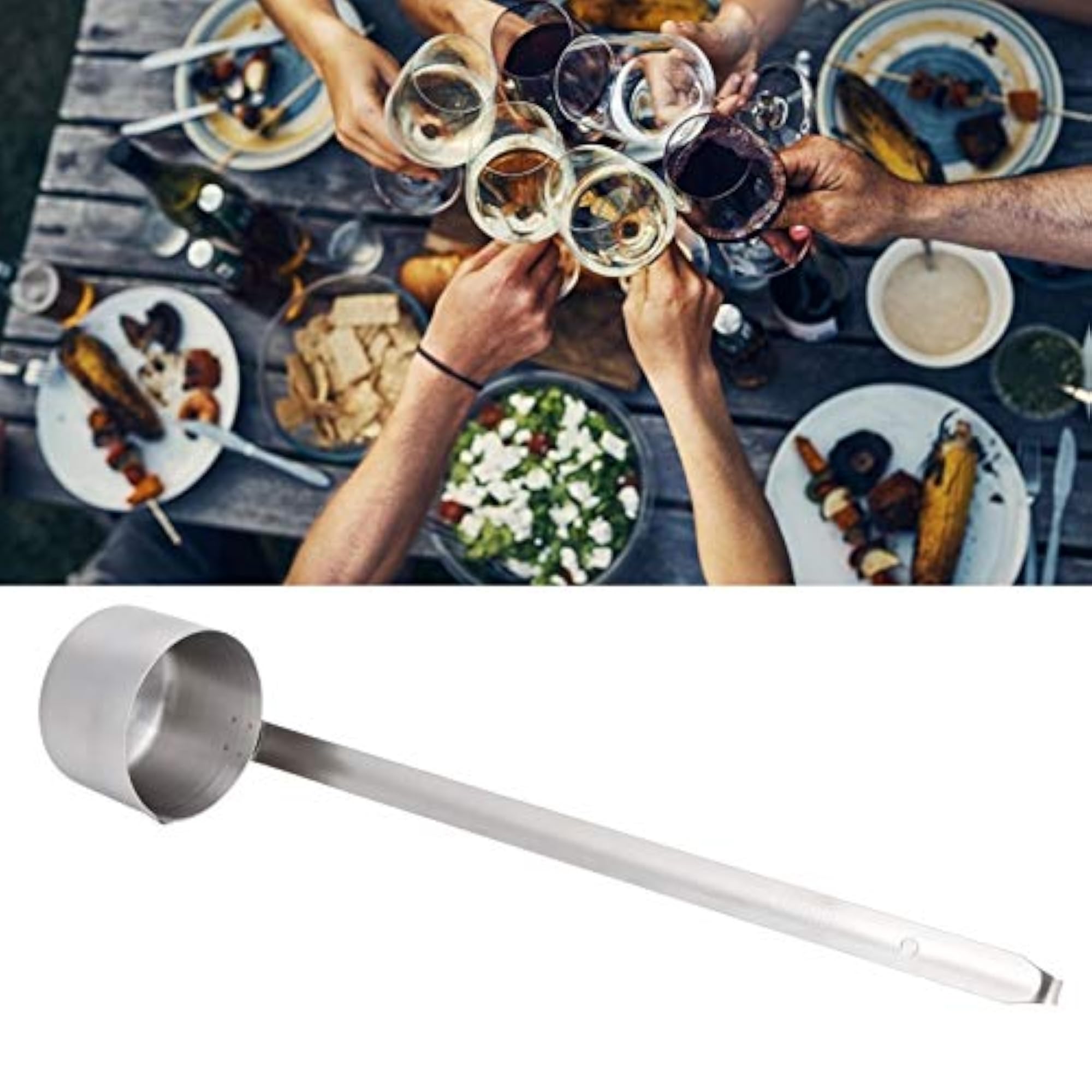 Stainless Steel Long Handle Wine Dipper Ladle with Hook