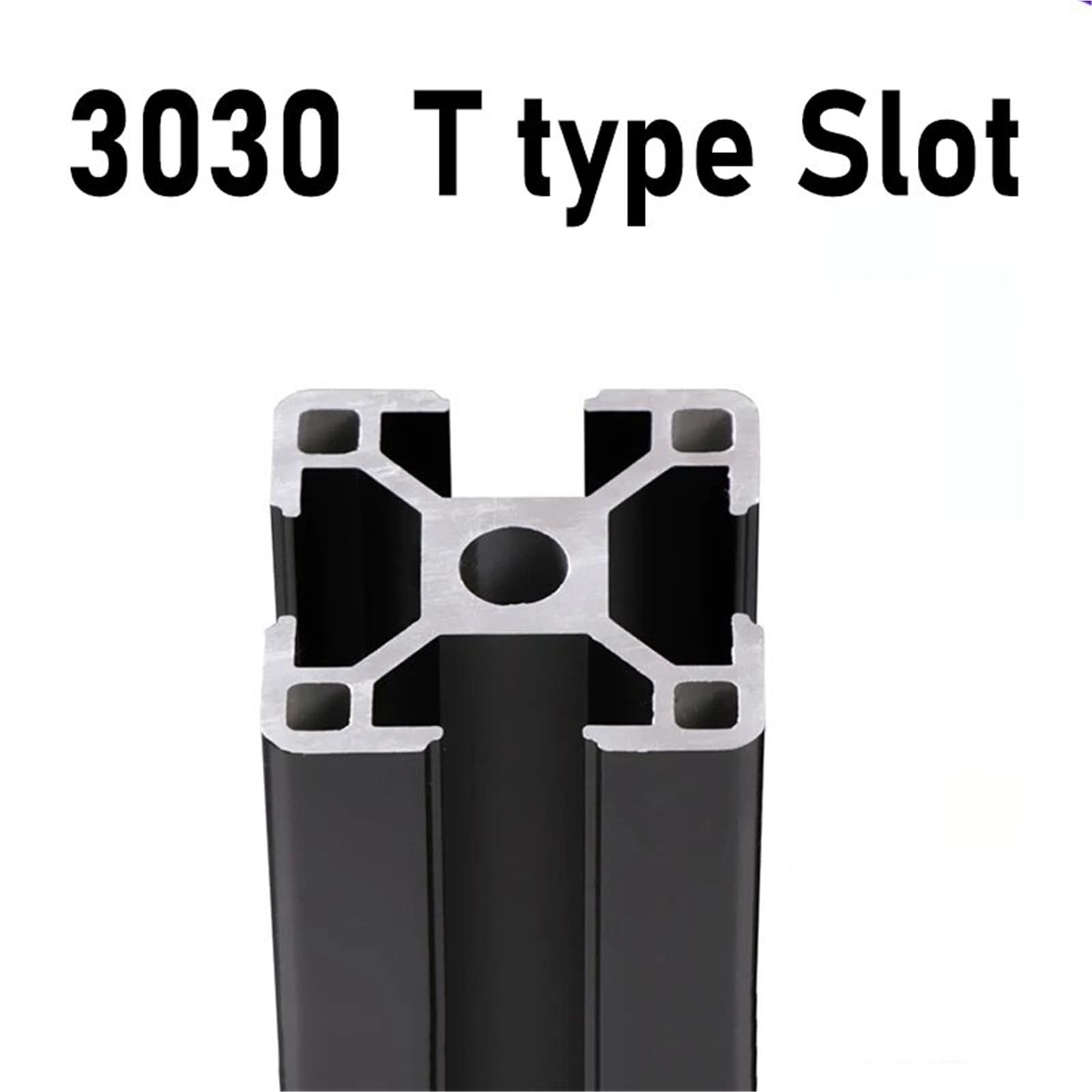 GTPBAO Telaio for binario in tubo quadrato 30x30mm anodizzato nero con profilo in alluminio 3030, tipo T, for struttura di apparecchiature, standard europeo Binario estruso(700mm 27.56")