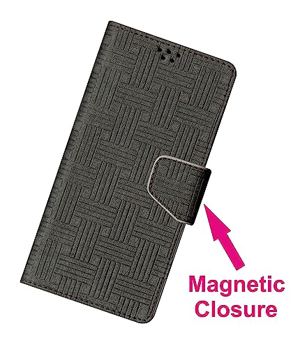 Image of SBMS Flip Cover Back Case Cover for Vivo Y02 with Magnatic Closure | Inbuilt Stand | Card & Money Pocket (Mat Black)