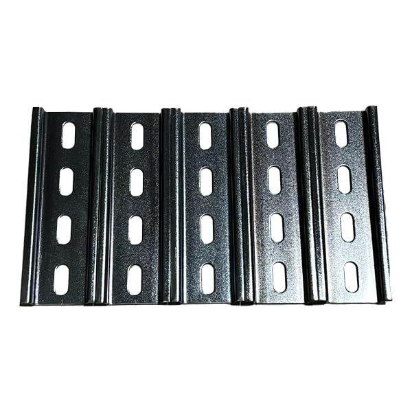 International Connector T&G 5 Pieces DIN Rail Slotted Zinc-Plated Steel RoHS 35mm Wide 7.5mm High (4")