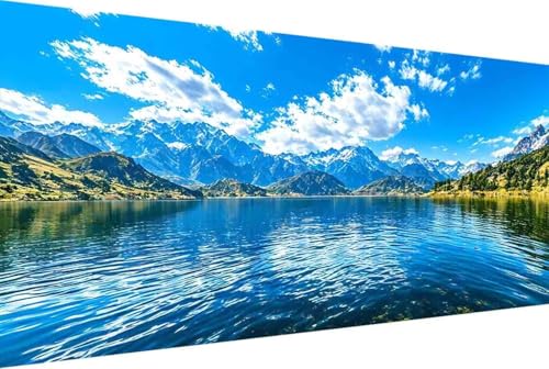 Peinture numéro adulte paysage pour décorer le salon avec un grand tableau de rivière