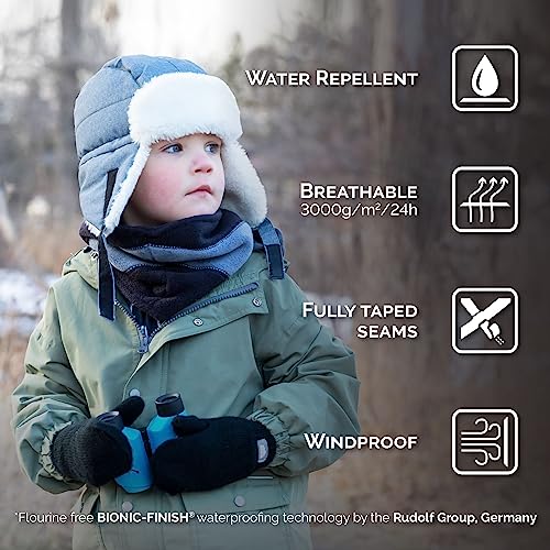 Image of JAN & JUL Waterproof Trapper Hat for Baby and Kids, Insulated Winter Hat with Faux Fur Lining