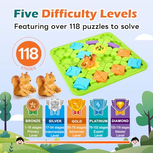 Airkid STEM Board Games Kids Brain Teasers Toys, Road Builder Logic Puzzle Games, Montessori Educational Learning Toys Birthday Gifts for Age 4-8 Year Old - Image 4
