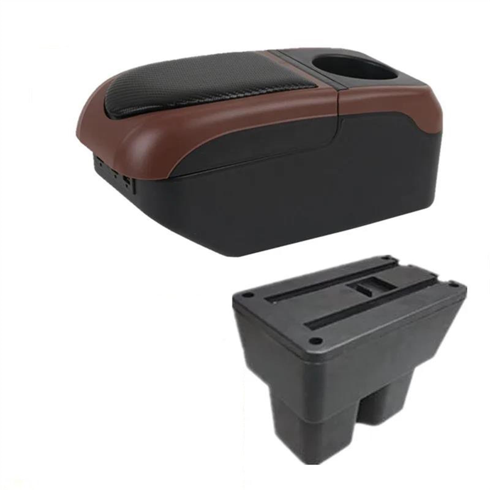 NMJLQW Storage Rack Car Armrest Box 2019-2024 Storage Box Dedicated Retrofit Car Accessories For Jimny JB74 Jb64w(S1 black-Brown)