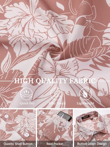 Image of Men's Hawaiian Shirts Short Sleeve Aloha Shirt for Men Casual Button Down Tropical Hawaii Floral Shirt Summer BeachParty