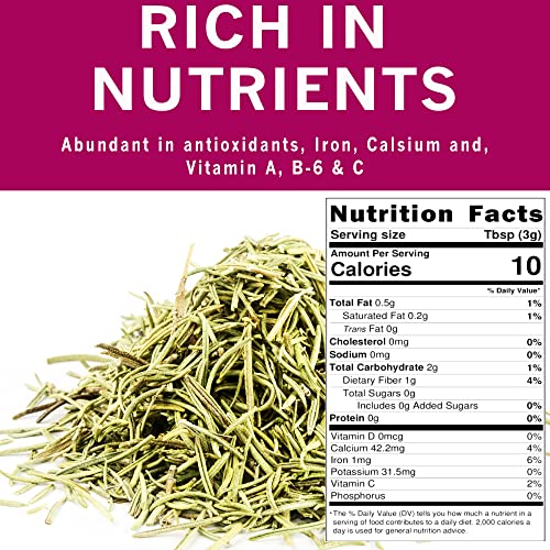 Spices Village Whole Rosemary Leaves [ 4 Oz ] – Natural Dried Rosemary Leaves For Cooking And Tea, Rosemary Leaves For Hair Growth, Pure Mediterranean Seasoning - Kosher, Gluten Free, Vegan, Non Gmo, Resealable Bulk Bag #TOP4