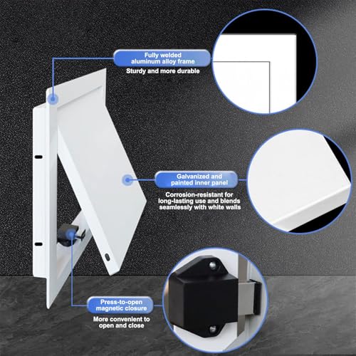 Placa de cubierta para trampilla que oculta orificios de revisión en techos y baños 4