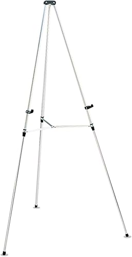 Quartet Caballete, Aluminio, Ligero, Telescopio, 66" Max. Altura, Soporta 25 lbs, Acabado Plateado (50E)