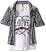 Beautees Girls' Big 2fer Woven Check Top W/Belt