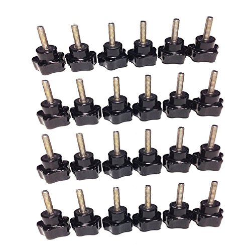 YXQ 24Pcs 5 Star Clamping Knob M5 x 20 Male Thread Screw 25mm