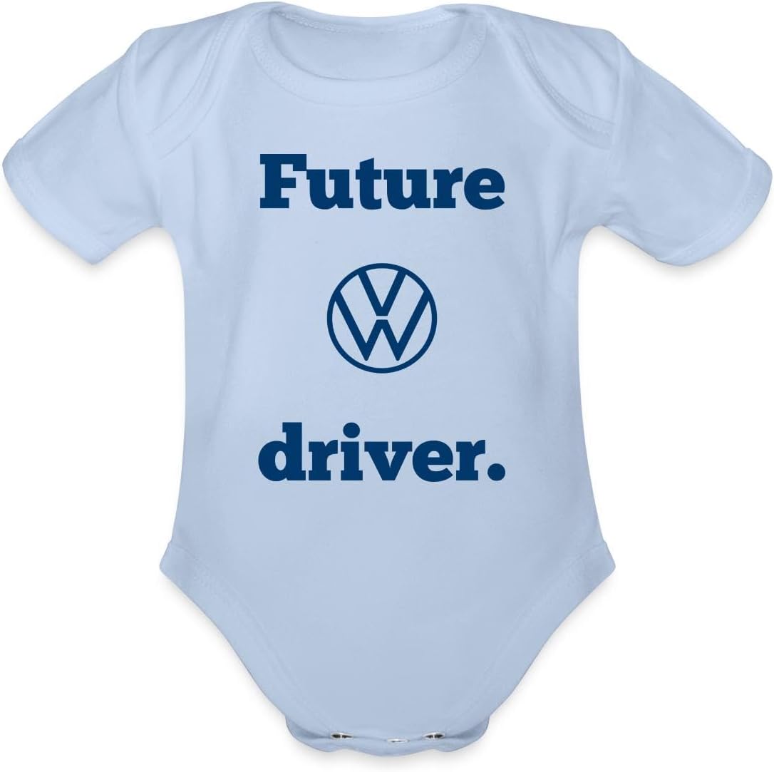 Spreadshirt Volkswagen Future Driver | Lettering With Logo Organic Short Sleeve Baby Bodysuit