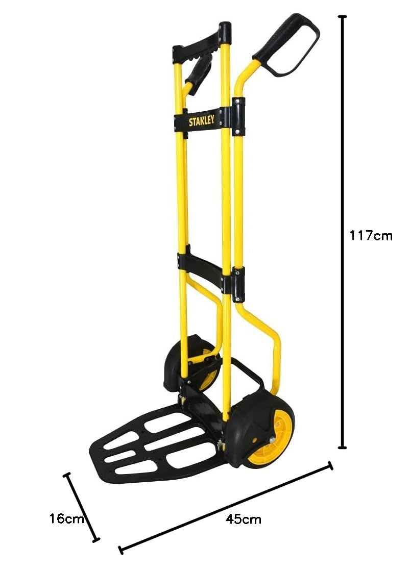 Stanley Wózek na kółkach – 117 x 15,8 x 45 cm – składany – 300 kg – żółty