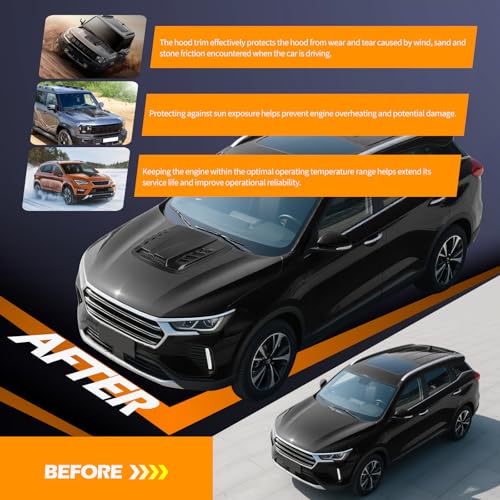 Image of DREAMOTOR Hood Scoops For Cars, Universal Hood Scoop Vents, Automotive Hood Scoops for Trucks Compatible with F150 F250 F350 Dodge Ram 1500 2500 Toyota Tundra GMC Sierra 1500 2500 Jeep Wrangler
