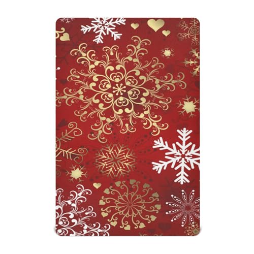 Moudou Christmas Snowflake Playard Sheet for Boy Girls, Soft Breathable Fitted Toddler Sheet for Standard Playard Bed Mattress, 39 x 27 x 5 Inch