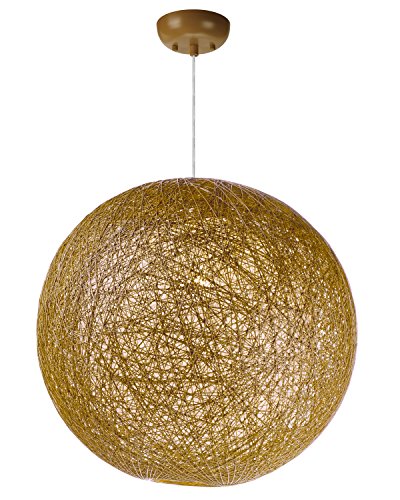 Maxim 14405NAWT Bali Woven Hemp String Orb Pendant Ceiling Light, 1-Light 60 Watt, 19'H x 19'W, Natural