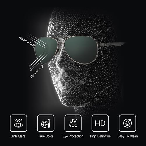Image of ZENOTTIC Polarized Aviator Sunglasses for Men Carbon Fiber Temple Pilot Sun Glasses with Mirrored Lens UV Protection