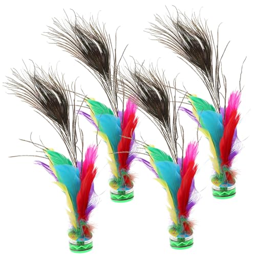 Beaupretty 4 Piezas Juguetes de Exterior para Niñas Tradicional Chino de Patada Volante Jianzi Entretenimiento y Ejercicio de Pies Resistente y Duradero para Coordinación y Ocio