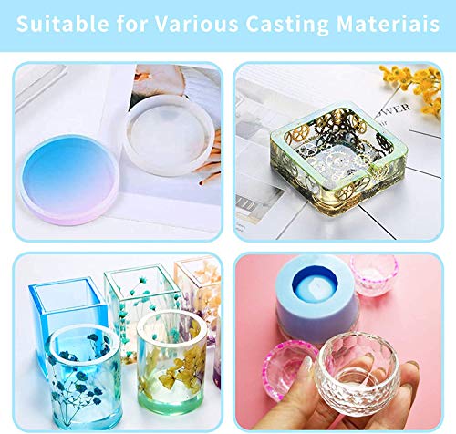C100AE 28 Stuks Reuseful Hars Epoxy Mould, Siliconen Vormen van Epoxyhars, Hars Craft Mold, Epoxyhars Kit met Vele Verschillende Vormen voor DIY Het Maken van Oorbel Sieraden Hanger Onderzetters - Afbeelding 5