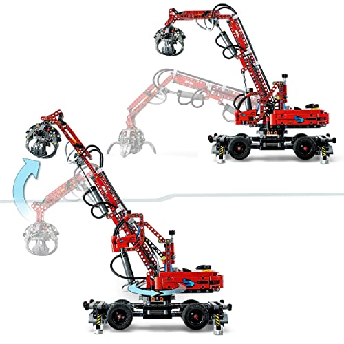 LEGO Technic Movimentatore di Materiali, Modello da Costruire con Gru Giocattolo, Funzioni Manuali e Pneumatiche, Giochi Educativi, Idee Regalo di Compleanno per Bambine e Bambini 42144 - Immagine 2