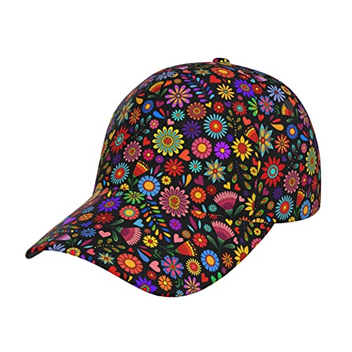 Mexican Floral Baseball Caps Unisex Women Men Adjustable Lightweight Breathable Golf Dad Hat For Outdoor Activities #TOP21