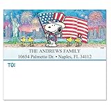 Colorful Images Peanuts Holiday Personalized Package Shipping Labels, Add Names & Addresses, Set of 36 Easy Peel Flat Mailing Address Label Sheets, 3⅞” x 3⅜”, 6 Designs