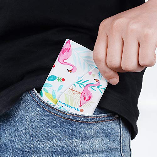 2 Pack Foldable Eyeglass Case, Cute Designs Flamingo & Pink Rose Floral Pattern, Triangle Glasses Protective Case Collapsible Sunglass Case For Women & Girls #TOP2