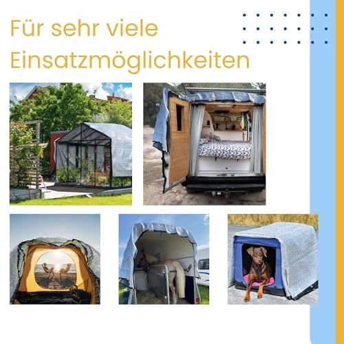 UV Schattennetz Auto Hund 3x4 m – Aludecke mit Ösen – Sonnenschutznetz & luftdurchlässiges Sonnennetz 4x3 m – reflektierende Schattenplane Camping, Urlaub, Sport – Alunetz Auto 300x400 cm Hitzeschutz