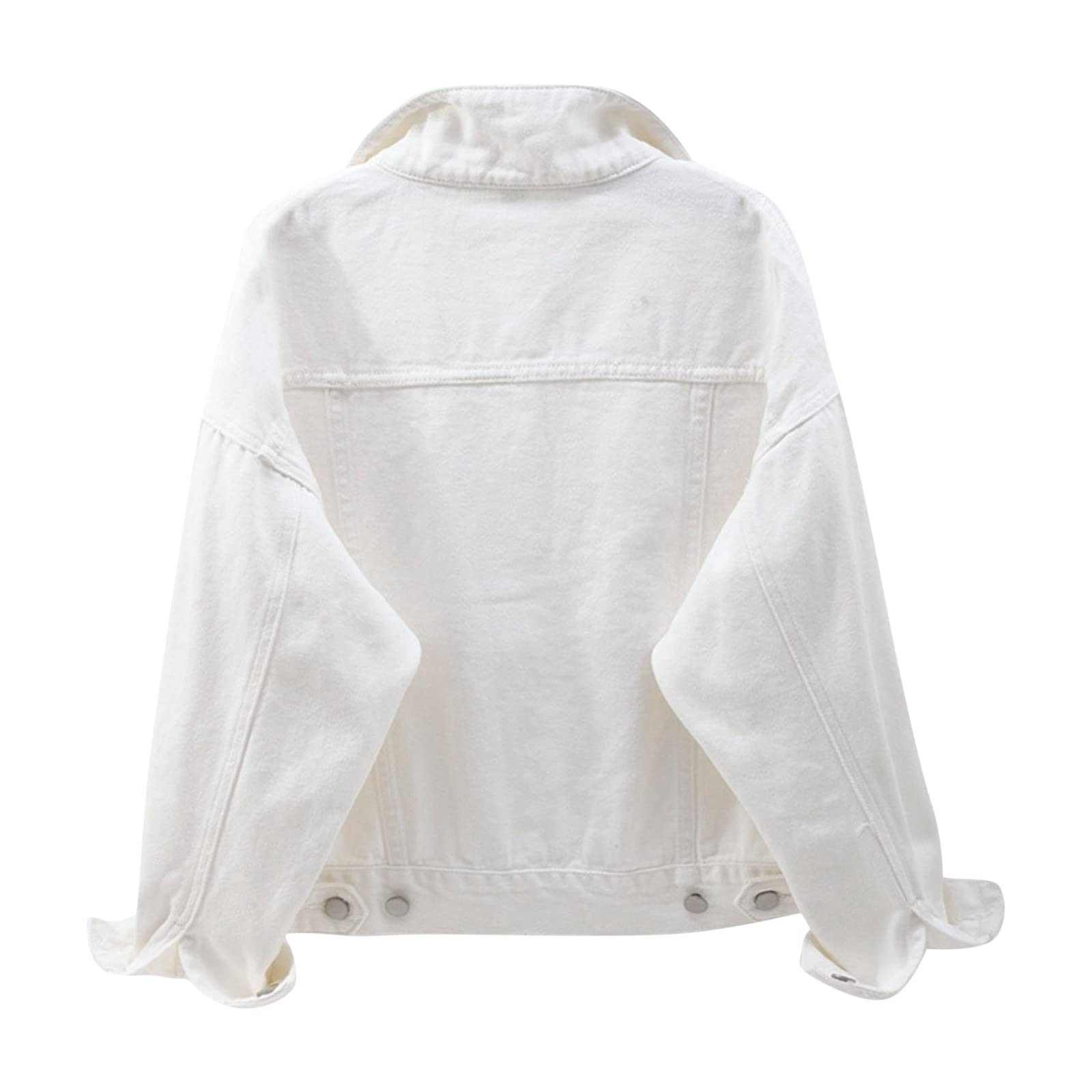 Genérico Chaquetas Vaquera Mujer - Chaqueta Vaquera De Mezclilla con Bolsillos De Manga Larga Y Dobladillo con Botones De TamañO para Mujer