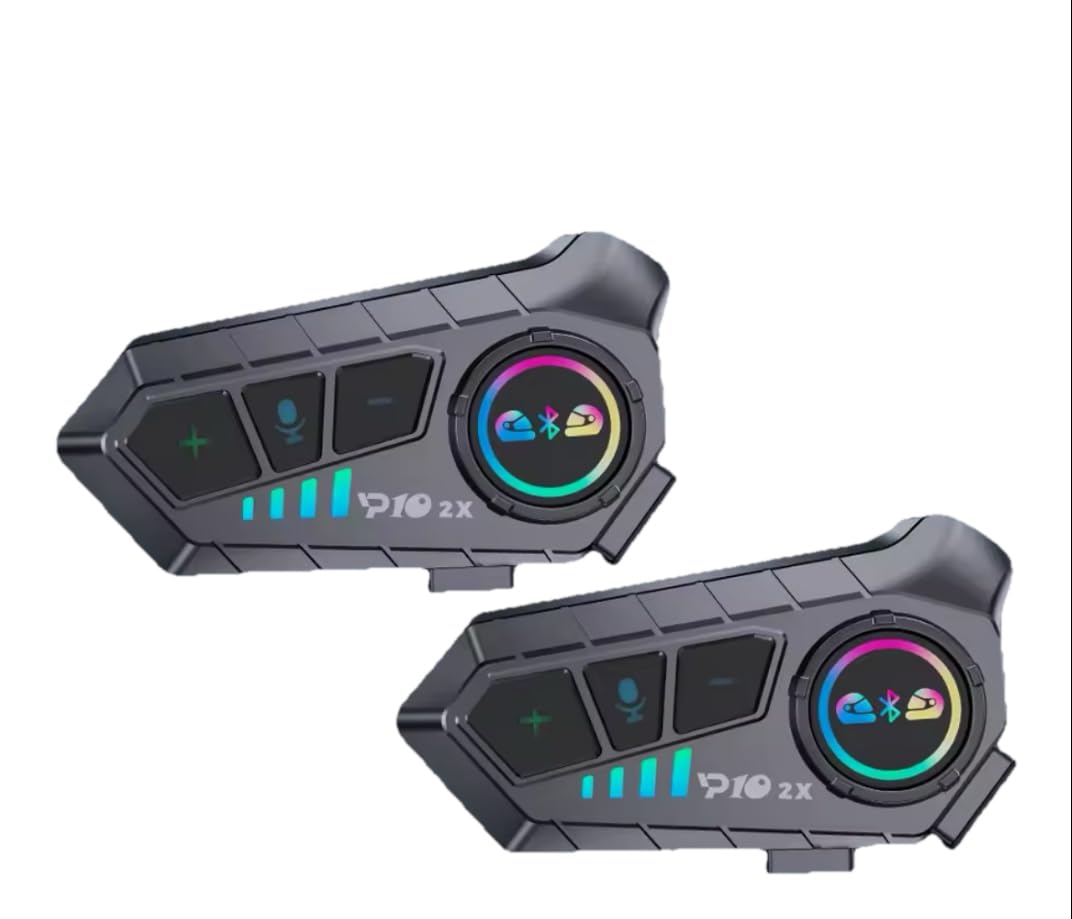 Generico Coppia interfono Casco Moto Bluetooth Microfono Morbido E Duro impermeabili Cancellazione del Rumore Musica Risposta automatica