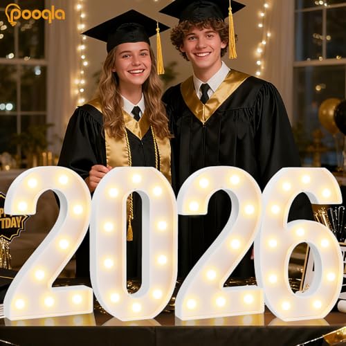 Image of Pooqla 30th Birthday Decorations for Her Him, Large 12.6 in Tall Light Up Numbers for Party Decorations Table Decor, Big Marquee Numbers 30th Birthday Gift for Women Men Wedding Anniversary Decor