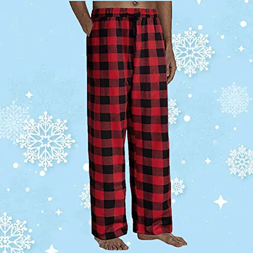 Men's Casual Pants Plaid Print Lounge Homewear Plaid Pajama Trousers Elastic Waist Drawstring Loose Fit Jogging Pants2