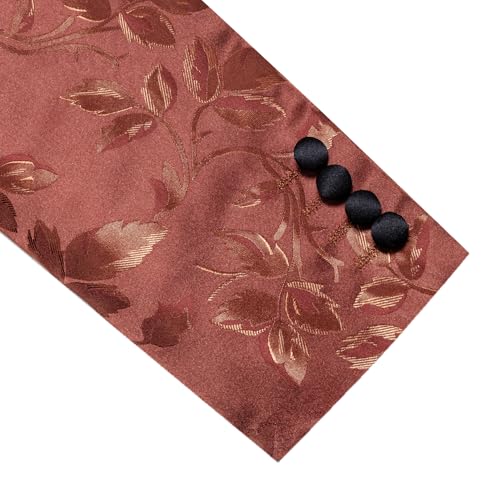 Image of Barry.Wang Mens Floral Blazer Suit Jacket Notched Lapel Casual Sport Coat | Flowers Jacquard One Button Tuxedo for Prom Wedding Party Disco Dinner Banquet Cocktail Homecoming Travel,Regular Fit