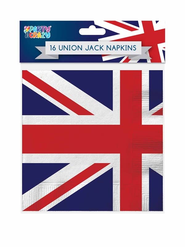 JZK 48 Tovaglioli Di Carta Con Bandiera Britannica - Decorazioni Per Feste A Tema UK, Union Jack