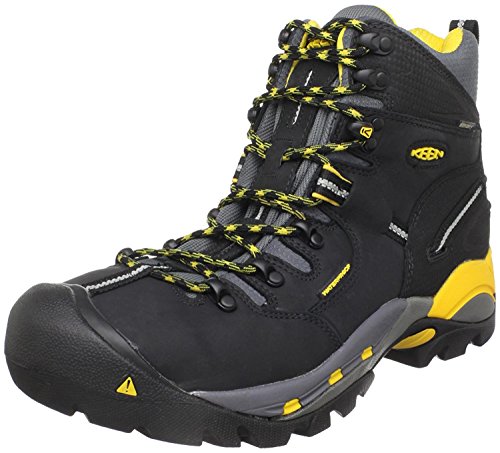 KEEN Utility Men's Pittsburgh 6" Steel Toe Waterproof Work Boot, Black/Black, 11 Wide US