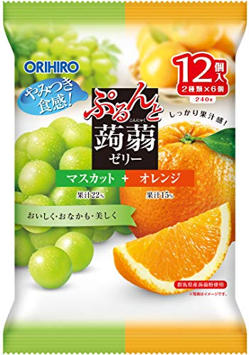 Orihiro Purunto Konnyak Jelly Pouch Muscat and Orange Pack 240g