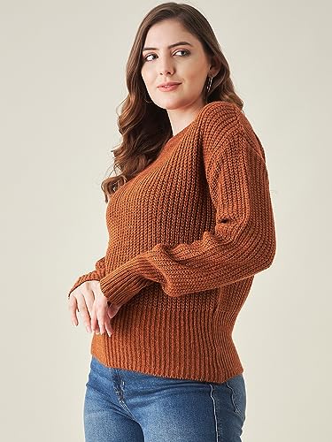 Image of Modeve Solid Round Neck Casual Women Sweater||Winterwear||