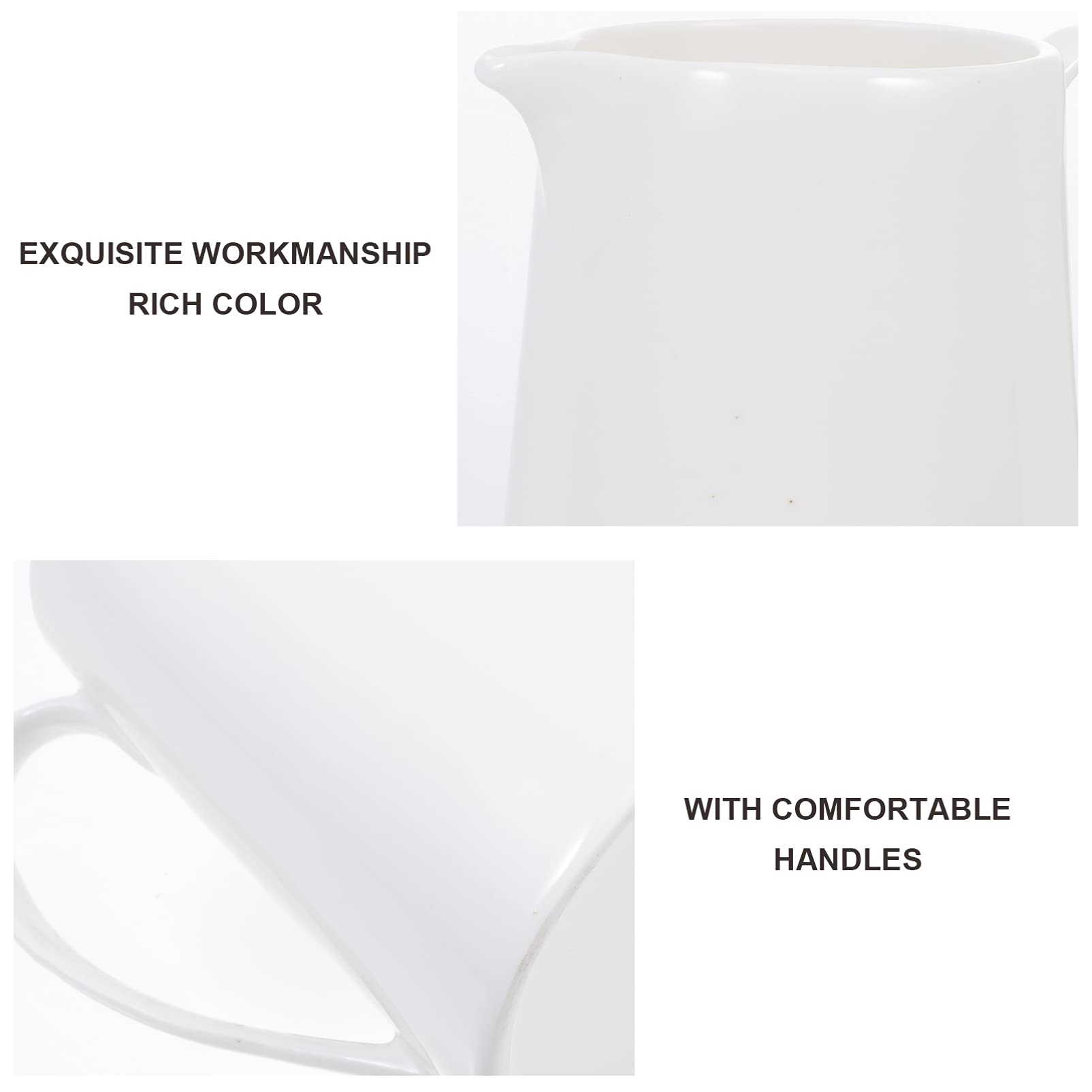 Skanka Keramik-Milchkännchen, Keramikcreme -Krug, Keramik -Creamer -Krug mit Griff Sirup Pitcher Krug Kaffee Milch Honey Pitcher Milch Sirup Server Sauce Tasse for Küchencafés Restaurants Weiß weiß