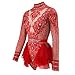 YUANTONG Red Rhinestone Bodysuit Dance Costumes For Women Stunning Long Sleeve Drag Queen Outfit Sexy Club Night Jumpsuits