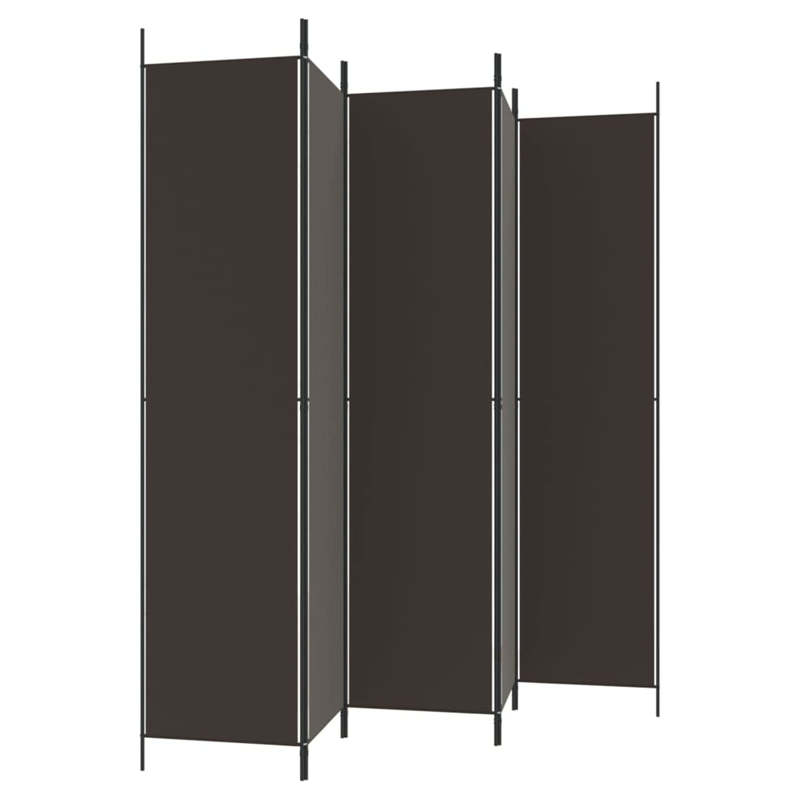 ARKEM Divisorio a 5 Pannelli Marrone 250x220 cm in Tessuto,Separé Divisorio Interno, Paravento da Esterno ed Interno con Piedini, Pannelli Divisori per Ufficio, Salotto e Camera da Letto