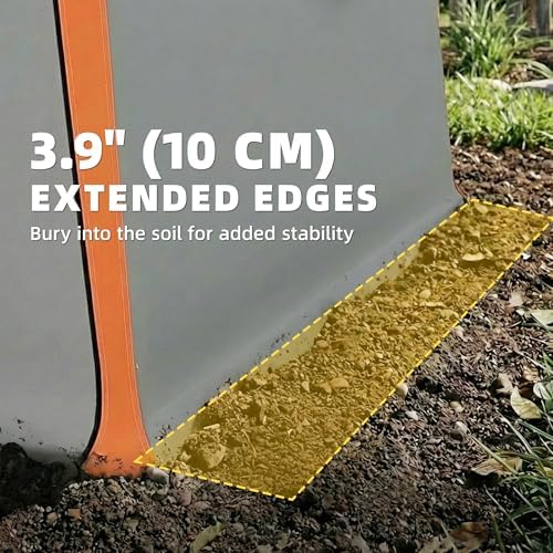 Outsunny 6' x 8' Portable Shed, Outdoor Storage Shed Tent with Roll-up Zipper Door, Galvanised Steel Frame, Windows, Waterproof Motorcycle Bike Tent for Bikes, Tools, Light Grey — view 7