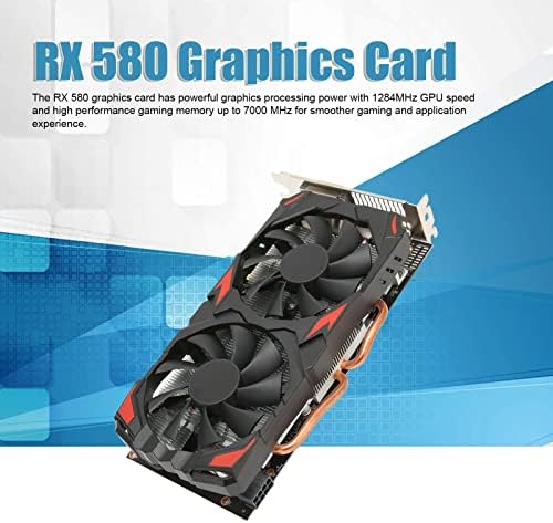 RX 580 Graphics Card 256bit 8GB GDDR5 Gaming Graphics Card with Dual Cooling Fans, 16 PCI Express 3.0 DP, HDML, DVI Plug and Play Computer Graphics Cards