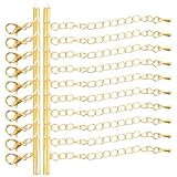 GARVALON 10 Sätze DIY Schmuck Zubehör End Schmuck Tube Slider Verschluss für Armband Halskette Einfache Montage und Vielseitige Verbindung für Kreative Schmuckgestaltung