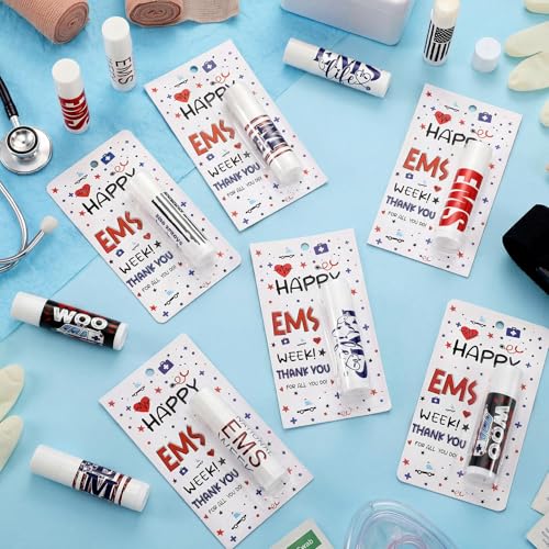 Leelosp 24 EMS Week Appreciation Gifts Emergency Medical Services Week Lip Balm Bulk Inspirational Thank You Men Emergency Nurses Medical Staff Team Hospital Workers Employee Staff
