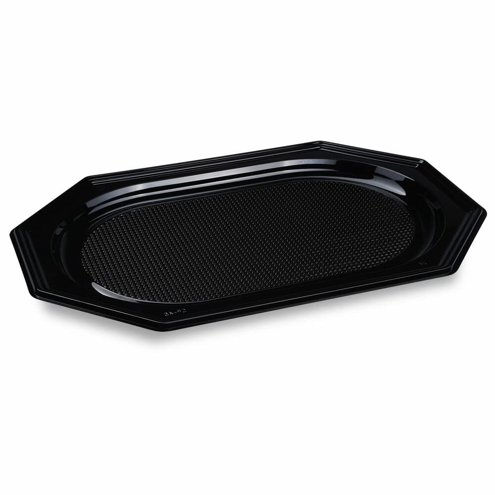 100 Catering-Platte rPET oval schwarz 45 x 30,2 cm