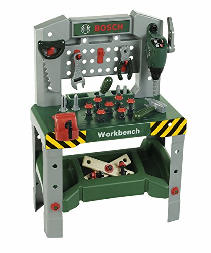Établi Bosch Theo Klein 8639 grand atelier d'imitation avec de nombreux accessoires