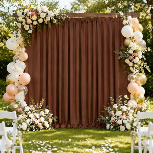 Image of SoarDream Polyester Brown Backdrop Curtains - 5ft x 10ft 6 Panels Professional Wedding Event Photography Perfect for Family Photos Celebrations