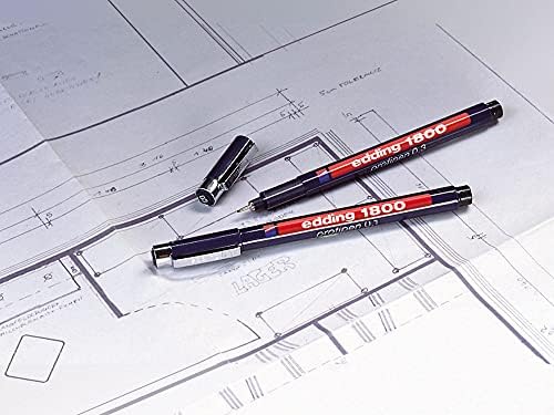 edding 1800 profipen - black - 3 pens - various line widths - fineliner pen for precise writing, sketching and technical drawing - fine, metal-encased nib - suitable for use with rulers and stencils