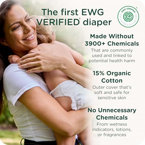 Image of Our Diapers | The First EWG Verified & Microbiome-Friendly Diaper | 12-Hour Leak Protection | Made with Organic Cotton & Plant-Derived Materials | Totally Chlorine Free | Size 4 (22-32 lbs) 50 Count