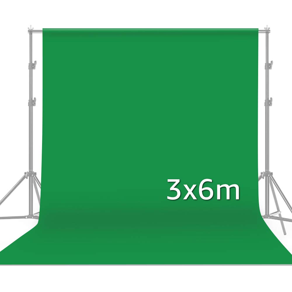 Akozon X 6 M Großer Greenscreen-Hintergrund für Fotografie, Nahtloser Polyester-Baumwollstoff für den Studiogebrauch – Ideal für Porträts, Hochzeiten und Produktaufnahmen