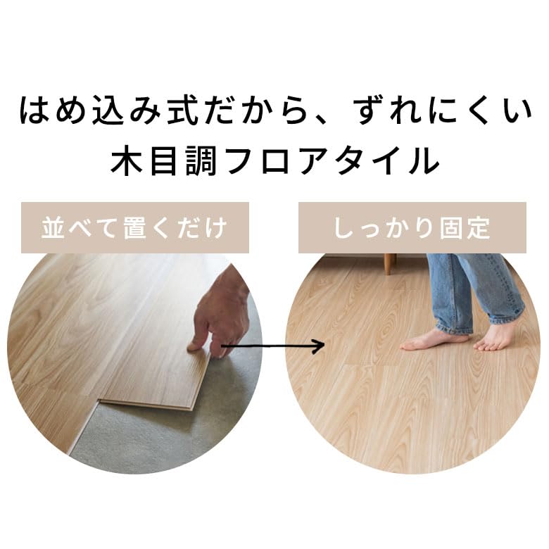 Amazon | Asia-kobo フロア タイル クリック式 床材 36枚 約 3畳 床